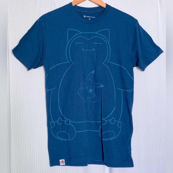 Pokemon Center - Snorlax And Pikachu Blue On Blue Tshirt - Medium - Picture 1 of 9